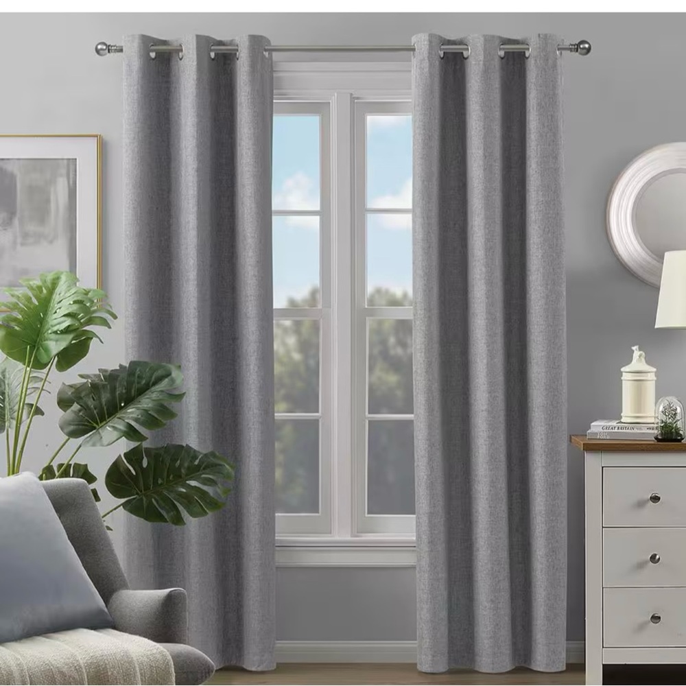 Curtains 38x84 Blackout Gray Curtain 2 Panels